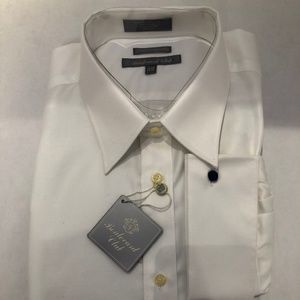BOULEVARD CLUB WHITE 100% PREMIUM COTTON DRESS SHIRT SIZE 17 1/2  34/35